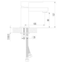 Wastafelmengkraan Sapho Latus 1-hendel Recht 13.7 cm Chroom Sapho - thumbnail