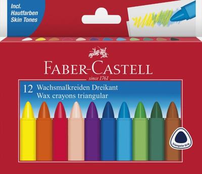 Faber Castell fc-120010 waskrijt driehoek 12 stuks