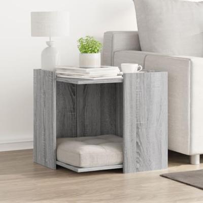 VidaXL Kattenbakkast 53x53x51 cm bewerkt hout grijs sonoma eikenkleur