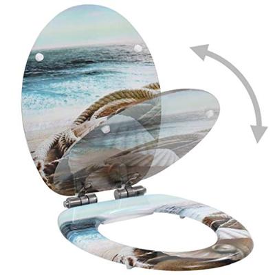 VidaXL Toiletbril met soft-close deksel schelp mdf