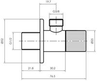 Ben Engraved Line hoekstopkraan incl. aansluitslang 1/2 x 3/8 inch geborsteld koper - thumbnail
