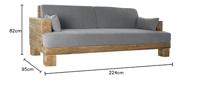 Sofa DKD Home Decor Grijs Natuurlijk Alpino 224 x 95 x 82 cm - thumbnail