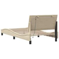 Bedframe zonder matras "Hanko" 100x200 cm stof crèmekleurig - thumbnail