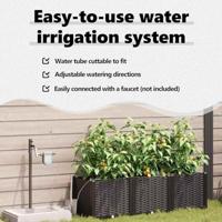 Tuin Bloempot 3 pcs Bruin Staal - thumbnail