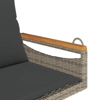 Schommelbank met kussens 63x62x40 cm poly rattan grijs - thumbnail