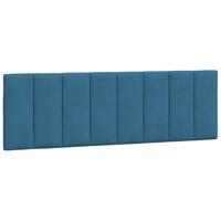 Bedframe met hoofdeinde fluweel blauw 160x200 cm - thumbnail