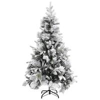 Kerstboom met dennenappels en sneeuw 195 cm PVC en PE - thumbnail
