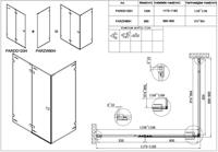 Saqu Parro douchecabine met draaideur incl. antikalk 120x90x210cm mat zwart - thumbnail