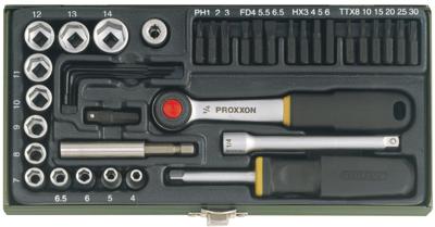 Proxxon Industrial 23070 Dopsleutel-bitinzetset Metrisch 1/4 (6.3 mm) 39-delig