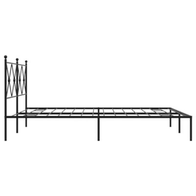 Bedframe met hoofdbord metaal zwart 150x200 cm - thumbnail