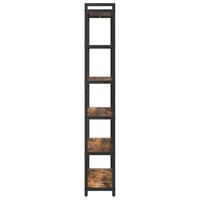 Boekenkast Gerookt eiken 80 x 30 x 188 cm Hout en Staal - thumbnail