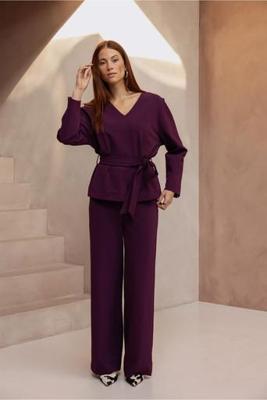 Luz twill trousers - blackberry - 13360