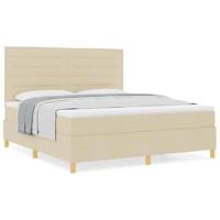 Boxspringbed met matras met hoofdeinde Crème 180 x 200 cm Stof - thumbnail