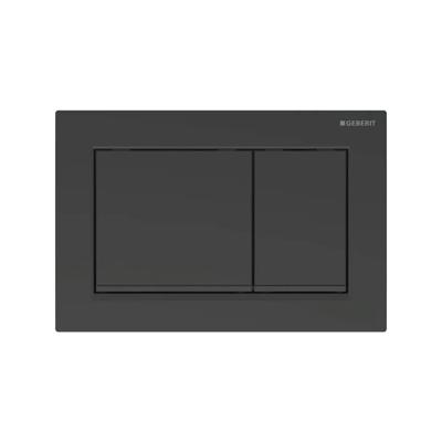 Geberit Drukplaat Omega 30 voor 2-toets Spoeling met Zwarte Designstroken Mat Zwart