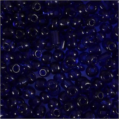 Creativ Company Rocailles, d 4 mm, afm 6/0, gatgrootte 0,9-1,2 mm, kobalt blauw, 25 gr/ 1 doos