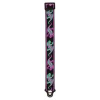 D&apos;Addario Auto Lock Woven Nylon Guitar Strap Green / Purple Lizards gitaarband - thumbnail