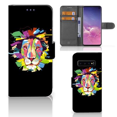 Samsung Galaxy S10 Leuk Hoesje Lion Color Samsung Galaxy S10 Leuk Hoesje Lion Color