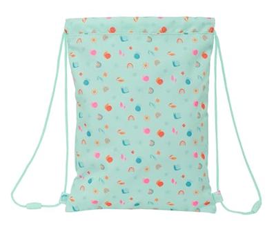 Rugtas met Koordjes Safta Caracol Turkoois 26 x 34 x 1 cm