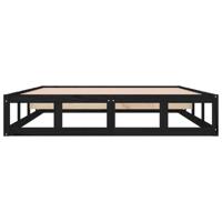 Bedframe massief hout zwart 120x200 cm - thumbnail