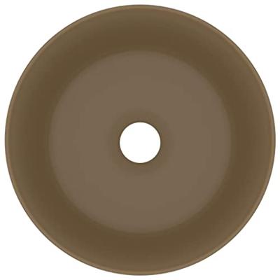 VidaXL Wastafel rond 40x15 cm keramiek matcrème
