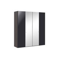 Goossens Kledingkast Easy Storage Ddk, Kledingkast 203 cm breed, 220 cm hoog, 2x draaideur en 2x spiegel draaideur midden - thumbnail