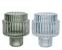 Waxinelichthouder Glas 8cm Ø6 Assorti 1st - thumbnail