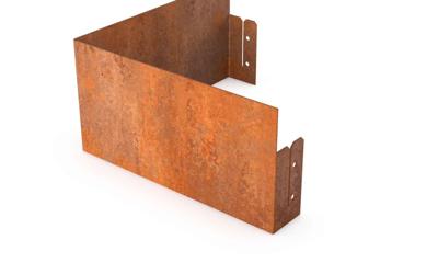 Afboording Cortenedge Cortenstaal binnenhoek 30x30cm 15cm hoog zonder rand Geroba - Geroba