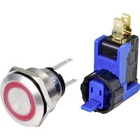 TRU COMPONENTS TC-9201352 Druktoets 250 V 15 A 1x aan/uit Moment Rood IP65 1 stuk(s) - thumbnail