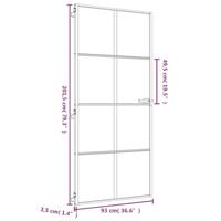 VidaXL Binnendeur smal 93x201,5 cm gehard glas en aluminium goudkleur - thumbnail