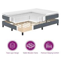 Boxspringbed met matras fluweel donkergrijs 100x200 cm - thumbnail