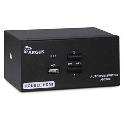 Inter-Tech AS-22HA HDMI KVM-switch Zwart