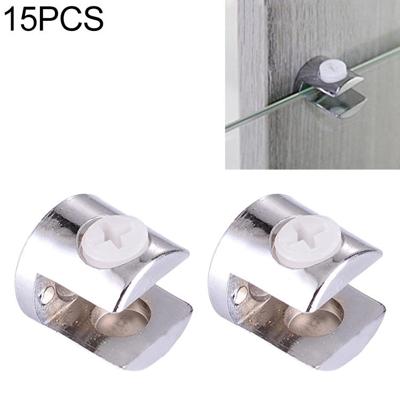 15 stuks zink legering Bright vaste beugel aansluiting 12mm cilindrische glazen Bevestigingsklem