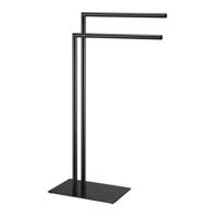 Handdoekrek Sealskin Tube 2-armig Vrijstaand Zwart - thumbnail