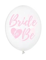 Transparante ballonnen Bride To Be roze (6st) - thumbnail