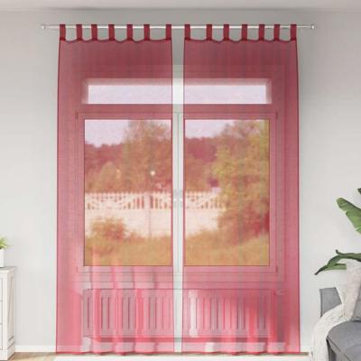 VidaXL Gordijnen voile met roedezakken 2 st wijnrood VidaXL Gordijnen voile met roedezakken 2 st wijnrood