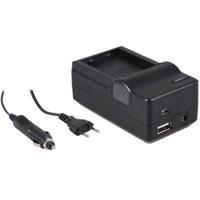 4-in-1 acculader voor Nikon EN-EL23 accu - compact en licht - laden via stopcontact, auto, USB en Powerbank - thumbnail