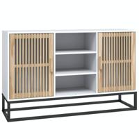 Dressoir 105x30x65 cm bewerkt hout wit - thumbnail