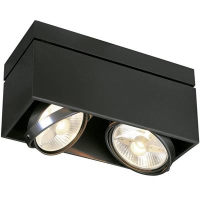 SLV PlafondspotKardamod Square 2-lichts zwart - 117110