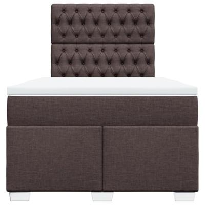 Boxspring met matras stof donkerbruin 120x200 cm