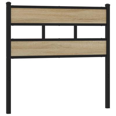 Hoofdbord 75 cm ijzer en bewerkt hout sonoma eikenkleurig - thumbnail