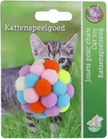 Boon kattenspeelgoed pompom bal+bel 5 centimeters multicolor - thumbnail