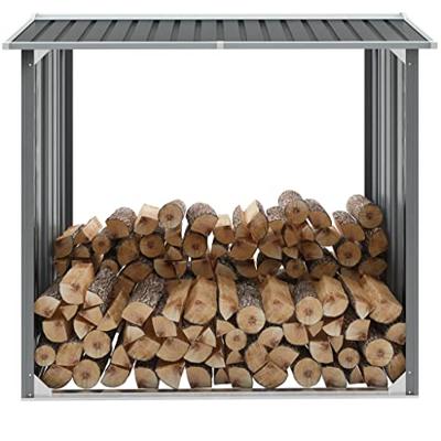 VidaXL Haardhoutschuur 172x91x154 cm gegalvaniseerd staal grijs