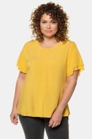 Ulla Popken Blouse, A-lijn, V-hals, volantmouwen - Grote Maten - thumbnail