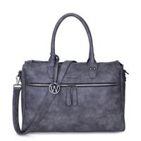 17 inch PU handtas schoudertas FABIANA-TWO Grijs - thumbnail