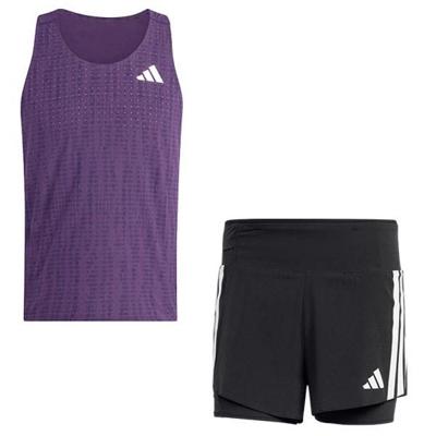 adidas Adizero Singlet Gel 5&apos;&apos; Short Set Heren