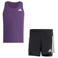 adidas Adizero Singlet Gel 5&apos;&apos; Short Set Heren - thumbnail