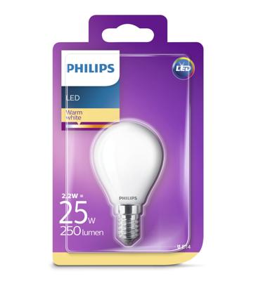 Philips Lighting LED Energielabel A++ (A++ - E) E14 Kogel 2.2 W = 25 W Warmwit (Ø x l) 45 mm x 80 mm Filament / Retro-LED 1 stuk(s)