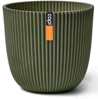 Capi nature groove bol bloempot 13x12 cm groen - thumbnail