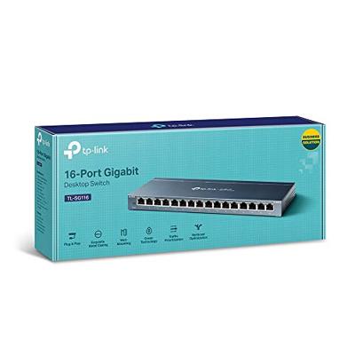 TP-Link TL-SG116 16-Port Gigabit Desktop Switch Switch Zwart
