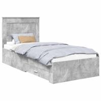 Bedframe met lade met hoofdeinde met opslag Bewerkt hout - thumbnail